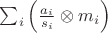 $\sum_{i}\left(\frac{a_i}{s_i}\otimes{m_{i}}\right)$