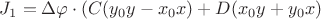 $J_1 = \Delta\varphi\cdot(C(y_0y-x_0x)+D(x_0y+y_0x)$