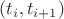 $(t_{i}, t_{i+1})$
