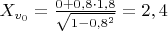 $X_{v_0}=\frac{0+0,8\cdot1,8}{\sqrt{1-0,8^2}}=2,4$