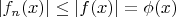 $|f_n(x)| \leq |f(x)| = \phi(x)$