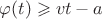 $\[\varphi (t) \geqslant vt - a\]$