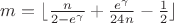 $m=\lfloor \frac{n}{2-e^{\gamma}}+\frac{e^{\gamma}}{24n}-\frac{1}{2}\rfloor$