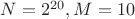 $N = 2^{20}, M=10$