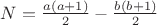 $ N = \frac{a(a + 1)}{2} - \frac{b(b + 1)}{2} $