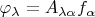 $\varphi_\lambda=A_{\lambda\alpha}f_\alpha$