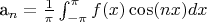 a_n= \frac{1}{\pi} \int_{-\pi}^{\pi}f(x)\cos(nx)dx