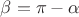 $ \beta= \pi - \alpha$