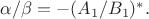 $\alpha/\beta=-(A_1/B_1)^*.$