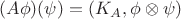 $(A\phi)(\psi)= (K_A, \phi\otimes \psi)$