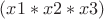 $(x1*x2*x3)$