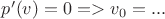 $p'(v)=0 => v_0=...$