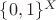 $\{0,1\}^X$