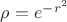 $\rho = e^{-r^2}$