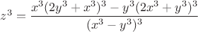 $z^3=\dfrac{x^3(2y^3+x^3)^3-y^3(2x^3+y^3)^3}{(x^3-y^3)^3}$