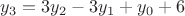 $y_3=3y_2-3y_1+y_0+6$