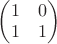 $\begin{pmatrix} 1 & 0 \\ 1 & 1 \end{pmatrix}$