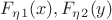 $F_\eta_1(x), F_\eta_2(y)