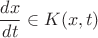 $$\frac{d x}{dt} \in K(x,t)$$