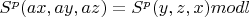 $S^p(ax,ay,az)=S^p(y,z,x)modl$