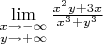 $\lim\limits_{\substack{x\to -\infty\\y\to +\infty}}\frac{x^2y+3x}{x^3+y^3}