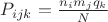 $P_{ijk}=\frac {n_i m_j q_k} N$