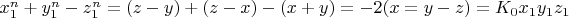 $x_1^n + y_1^n-z_1^n =(z-y) +(z-x) -(x +y)=-2(x =y-z)=K_0x_1y_1z_1$