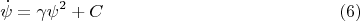 $$\dot{\psi}=\gamma \psi^2+C \eqno(6)$$