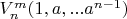 $V^m_n(1,a,...a^{n-1})$