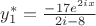 $y^*_1=\frac{-17e^{2ix}}{2i-8}