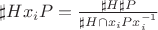 $\sharp Hx_iP=\frac{\sharp H\sharp P}{\sharp H\cap x_iPx_i^{-1}}$