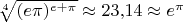 $\sqrt[4]{(e\pi)^{e+\pi}}\approx23{,}14\approx e^\pi$