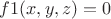 $f1(x,y,z)=0$