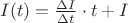 $I(t)=\frac{\Delta I}{\Delta t}\cdot t+I$
