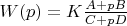 $W(p)=K \frac{A+pB}{C+pD}$