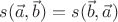 $s(\vec a,\vec b)=s(\vec b,\vec a)$