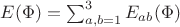 $E(\Phi)=\sum_{a,b=1}^3 E_{ab}(\Phi)$