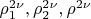 $ \rho^{2\nu}_1, \rho^{2\nu}_2, \rho^{2\nu} $