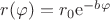 $r(\varphi)=r_0\mathrm{e}^{-b\varphi}$