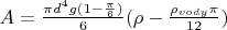 $A=\frac{{\pi}d^4g(1-\frac{\pi}{6})}{6}(\rho-\frac{{\rho}_{vody}{\pi}}{12})$