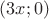 $(3x; 0)$