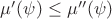 $\mu'(\psi)\le\mu''(\psi)$