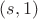 $(s, 1)$