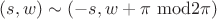 $(s,w)\sim (-s,w+\pi\,\,{\rm mod }2\pi)$