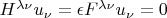 $H^{\lambda \nu}u_{\nu}=\epsilon F^{\lambda \nu}u_{\nu}=0$