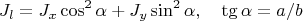 $$J_l=J_x\cos^2\alpha+J_y\sin^2\alpha,\quad  \tg\alpha=a/b$$