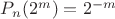 $P_n(2^m)=2^{-m}$