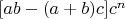 $[ab-(a+b)c]c^n$