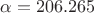 $\alpha=206.265 $