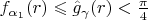 $f_{\alpha_1}(r)\leqslant\hat g_{\gamma}(r)<\frac{\pi}4$